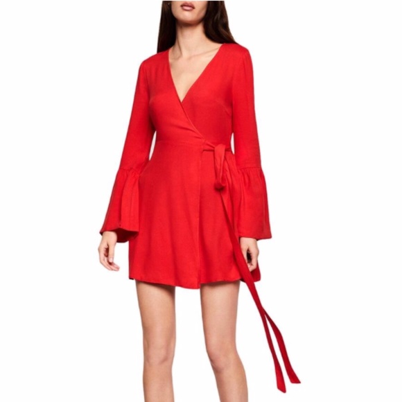 NWT BCBGENERATION WOMENS BELL SLEEVES  WRAP Dress - Picture 2 of 6